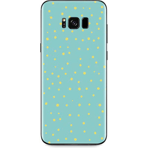 Teal and Yellow Polka Dots Galaxy S8 Plus Skin