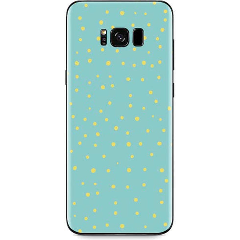 Teal and Yellow Polka Dots Galaxy S8 Skin
