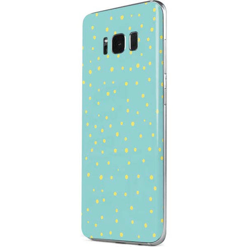 Teal and Yellow Polka Dots Galaxy S8 Skin