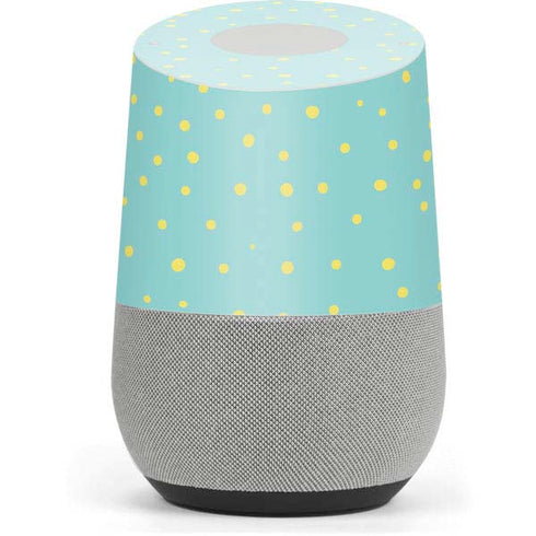 Teal and Yellow Polka Dots Google Home Skin