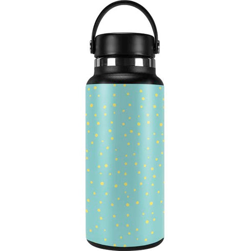 Teal and Yellow Polka Dots Hydro Flask 32oz Wide Mouth Skin