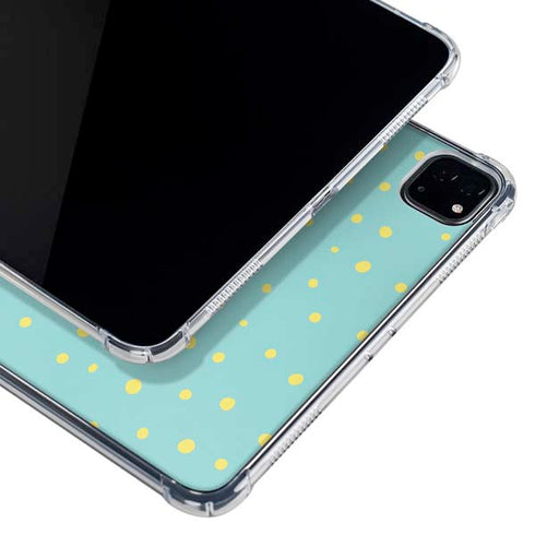 Teal and Yellow Polka Dots iPad Pro 12.9in (2020) Clear Case