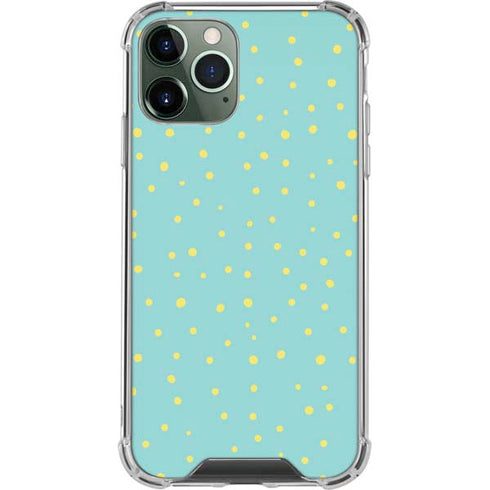 Teal and Yellow Polka Dots iPhone 11 Pro Max Clear Case
