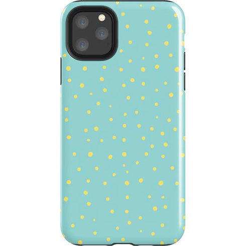 Teal and Yellow Polka Dots iPhone 11 Pro Max Impact Case