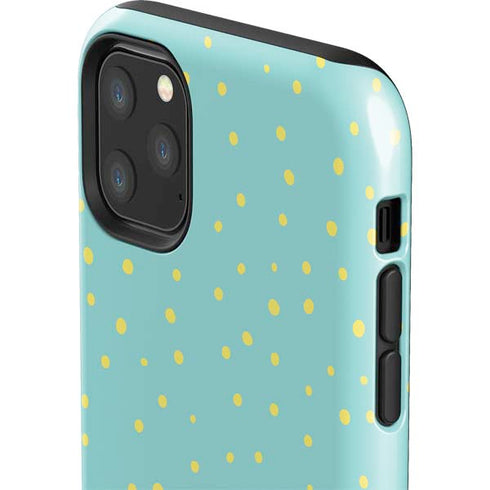 Teal and Yellow Polka Dots iPhone 11 Pro Max Impact Case