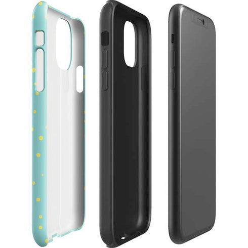Teal and Yellow Polka Dots iPhone 11 Pro Max Impact Case