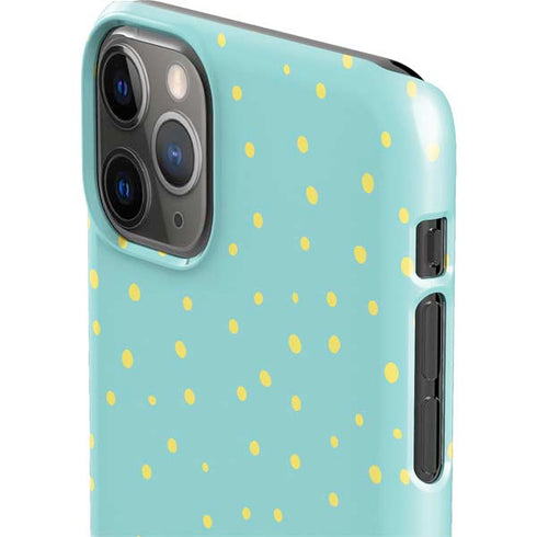Teal and Yellow Polka Dots iPhone 11 Pro Max Lite Case