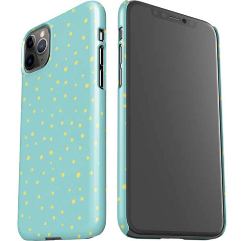 Teal and Yellow Polka Dots iPhone 11 Pro Max Lite Case