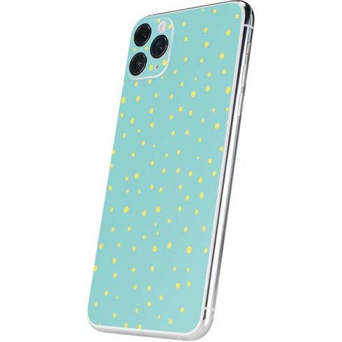Teal and Yellow Polka Dots iPhone 11 Pro Max Skin