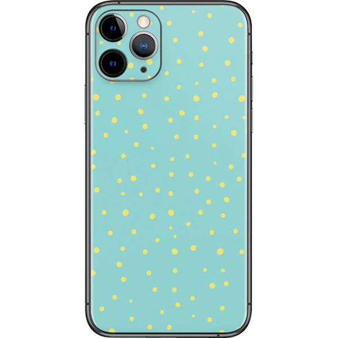 Teal and Yellow Polka Dots iPhone 11 Pro Skin