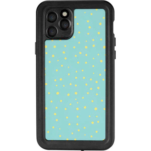 Teal and Yellow Polka Dots iPhone 11 Pro Waterproof Case