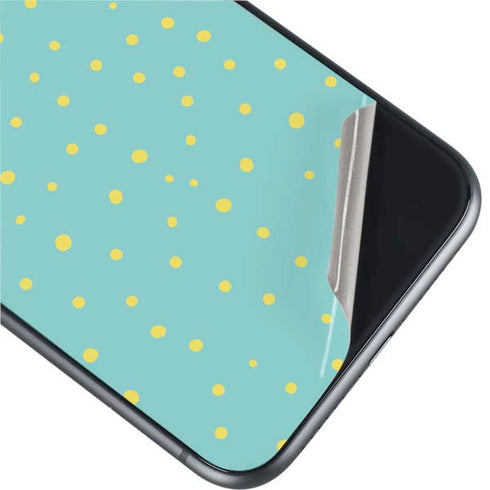 Teal and Yellow Polka Dots iPhone 11 Skin