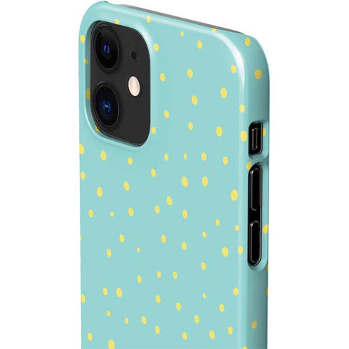 Teal and Yellow Polka Dots iPhone 12 Mini Lite Case