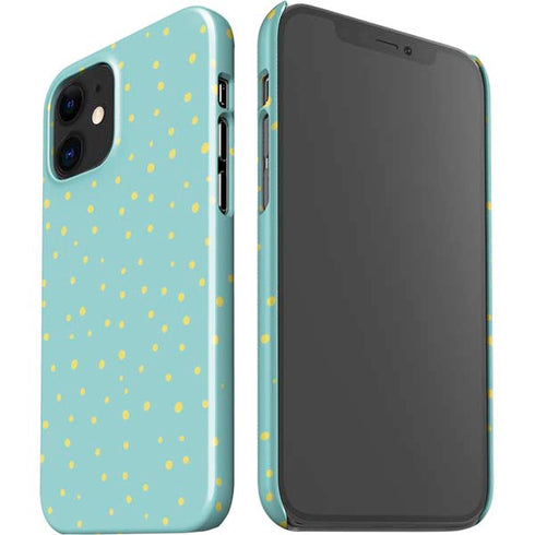 Teal and Yellow Polka Dots iPhone 12 Mini Lite Case