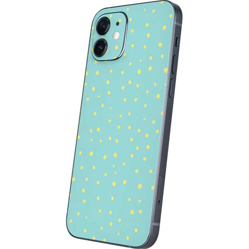 Teal and Yellow Polka Dots iPhone 12 Mini Skin