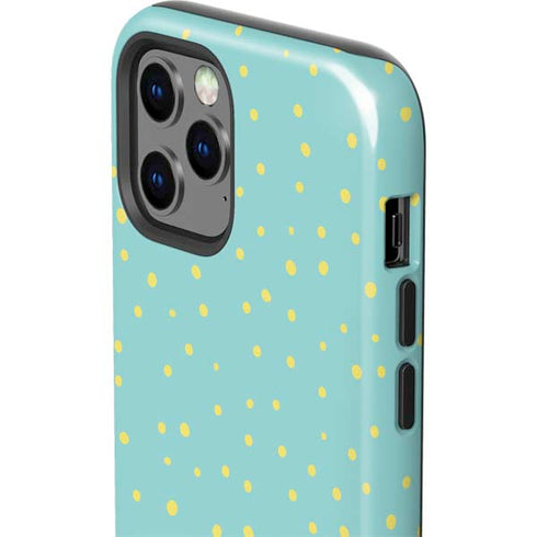 Teal and Yellow Polka Dots iPhone 12 Pro Impact Case