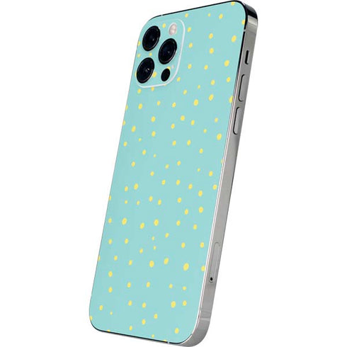 Teal and Yellow Polka Dots iPhone 12 Pro Skin