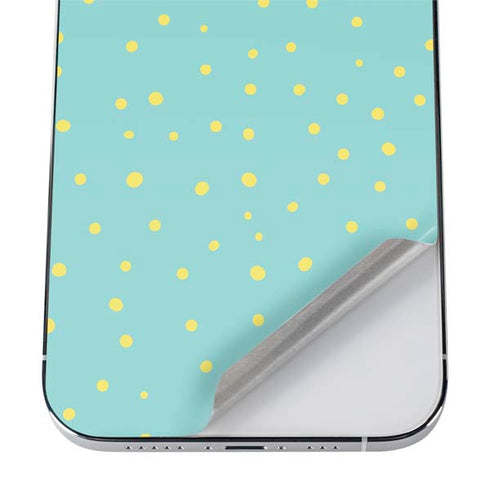 Teal and Yellow Polka Dots iPhone 12 Pro Skin