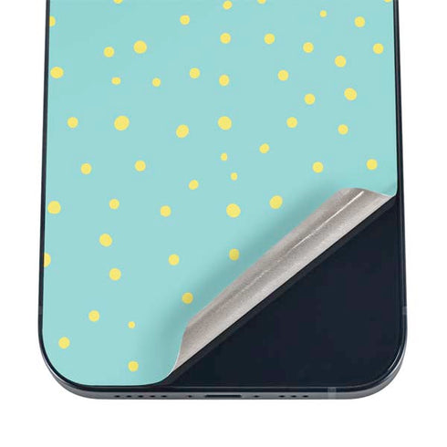 Teal and Yellow Polka Dots iPhone 12 Skin