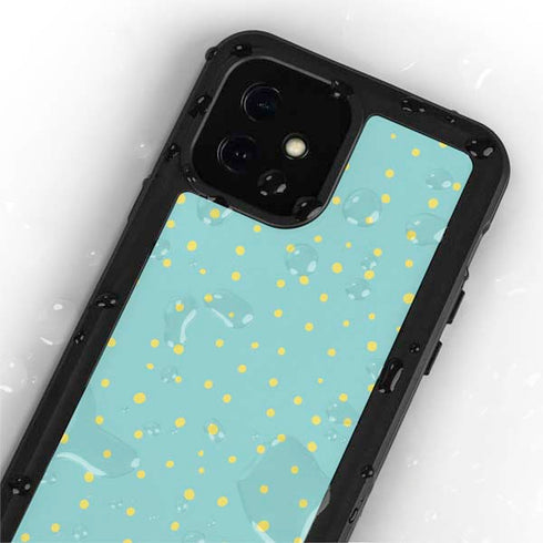 Teal and Yellow Polka Dots iPhone 12 Waterproof Case