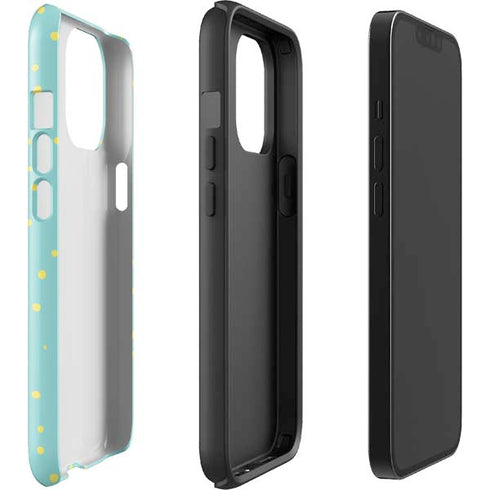 Teal and Yellow Polka Dots iPhone 13 Pro Max Impact Case