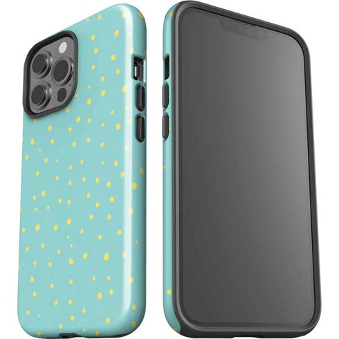 Teal and Yellow Polka Dots iPhone 13 Pro Max Impact Case