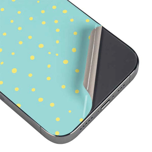 Teal and Yellow Polka Dots iPhone 13 Pro Max Skin