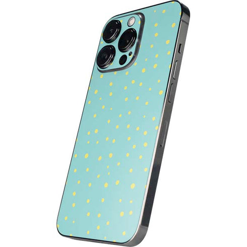 Teal and Yellow Polka Dots iPhone 14 Pro Max Skin