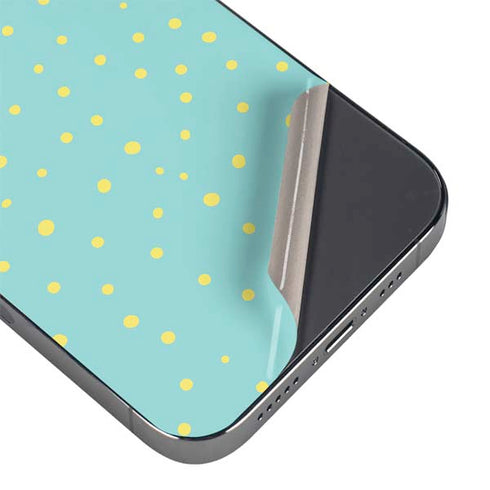 Teal and Yellow Polka Dots iPhone 14 Pro Max Skin