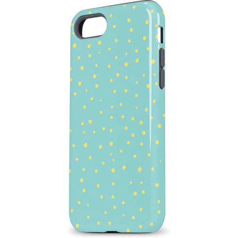 Teal and Yellow Polka Dots iPhone 8 Pro Case