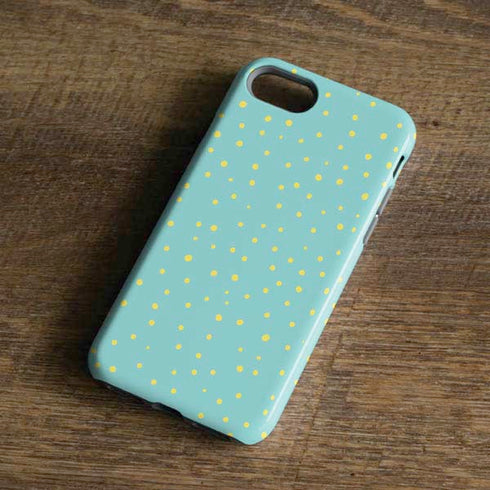 Teal and Yellow Polka Dots iPhone 8 Pro Case