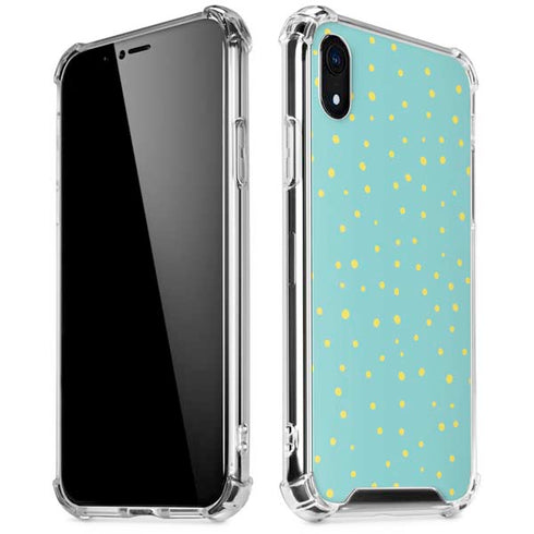 Teal and Yellow Polka Dots iPhone XR Clear Case