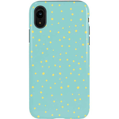 Teal and Yellow Polka Dots iPhone XR Pro Case