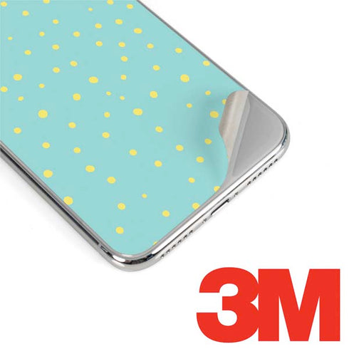 Teal and Yellow Polka Dots iPhone XR Skin