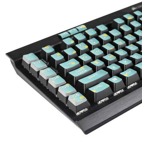 Teal and Yellow Polka Dots K95 RGB PLATINUM Mechanical Gaming Keyboard Skin