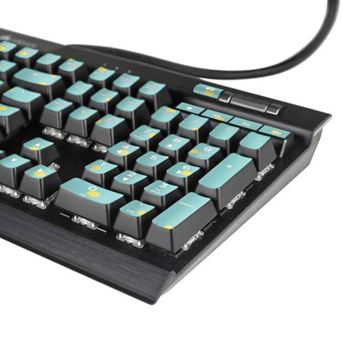 Teal and Yellow Polka Dots K95 RGB PLATINUM Mechanical Gaming Keyboard Skin