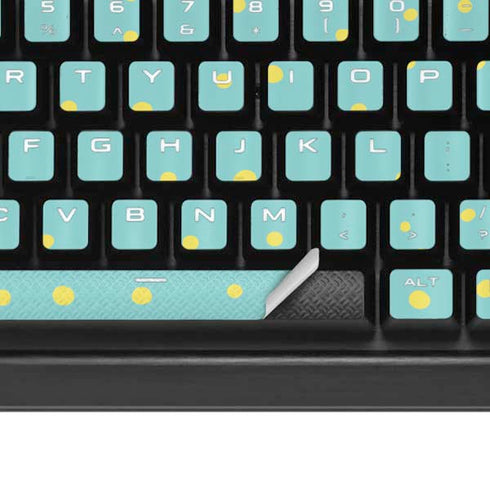Teal and Yellow Polka Dots K95 RGB PLATINUM Mechanical Gaming Keyboard Skin