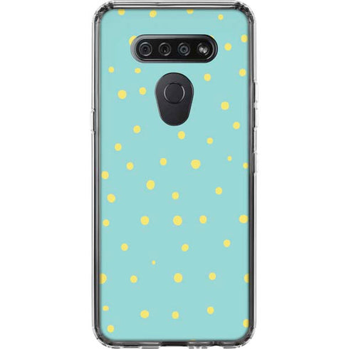 Teal and Yellow Polka Dots LG K51/Q51 Clear Case
