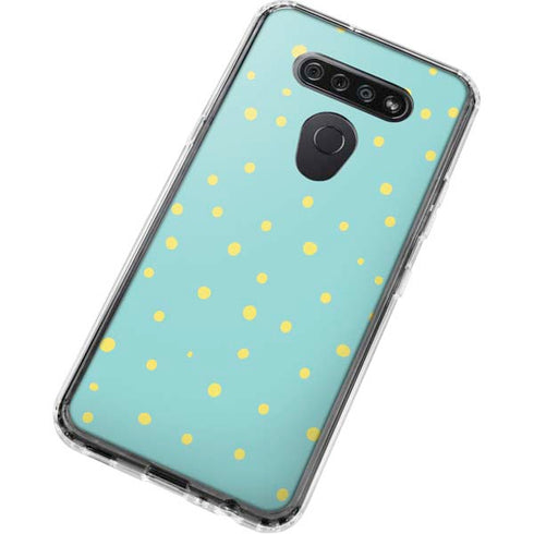 Teal and Yellow Polka Dots LG K51/Q51 Clear Case
