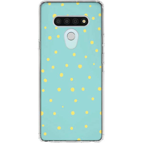 Teal and Yellow Polka Dots LG Stylo 6 Clear Case