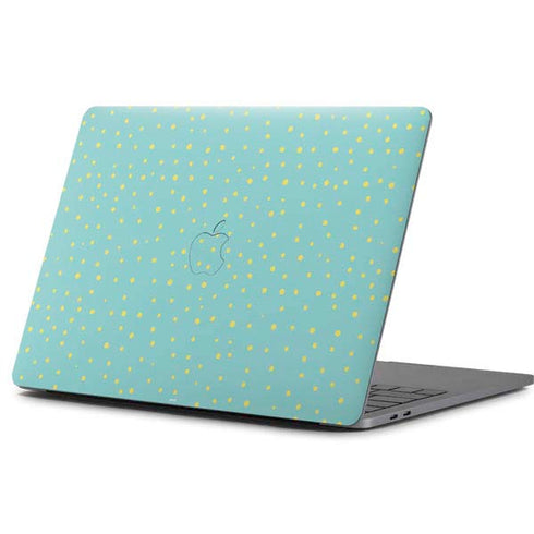 Teal and Yellow Polka Dots Apple MacBook Pro 13-inch Skin