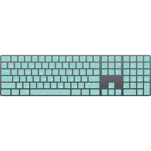 Teal and Yellow Polka Dots Magic Keyboard with Numeric Keypad Skin