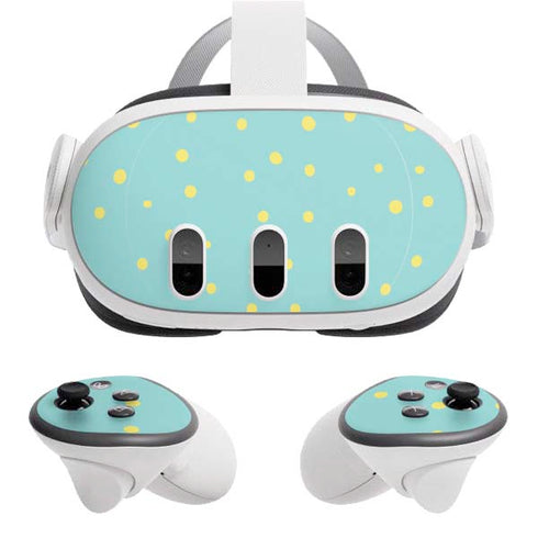 Teal and Yellow Polka Dots Meta Quest 3 Skin