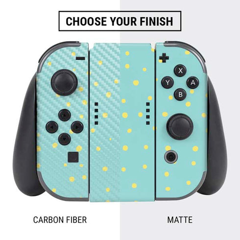 Teal and Yellow Polka Dots Nintendo Switch Bundle Skin