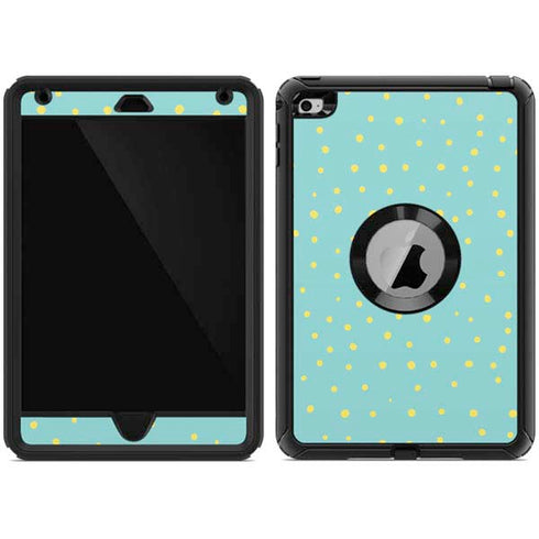 Teal and Yellow Polka Dots Otterbox Defender iPad Skin