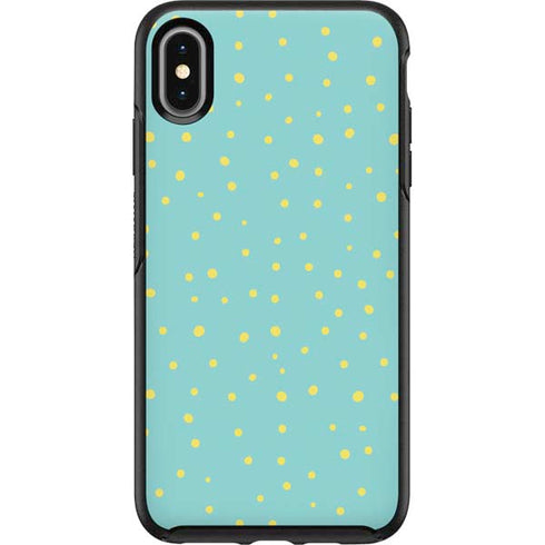 Teal and Yellow Polka Dots Otterbox Symmetry iPhone Skin