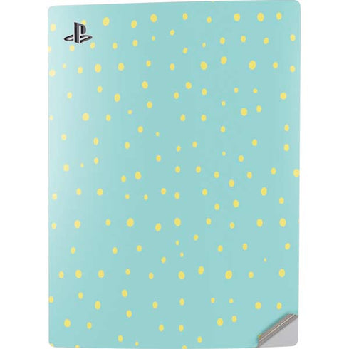 Teal and Yellow Polka Dots PS5 Digital Edition Console Skin
