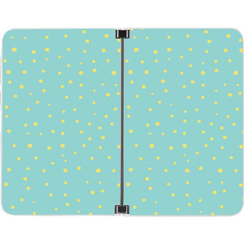 Teal and Yellow Polka Dots Surface Duo Skin