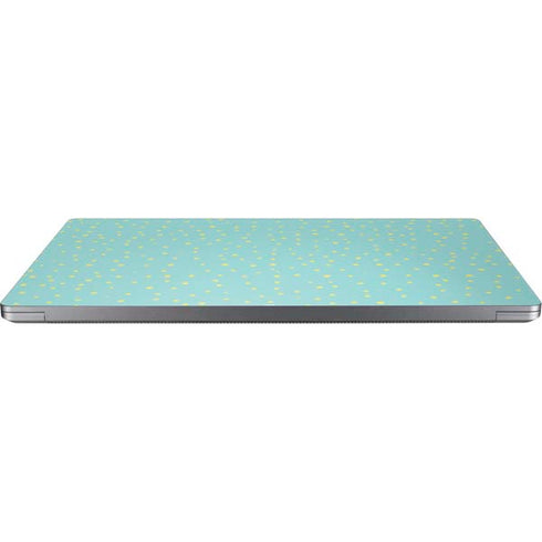 Teal and Yellow Polka Dots Universal Laptop 12in (9.8 x 6.8in) Skin