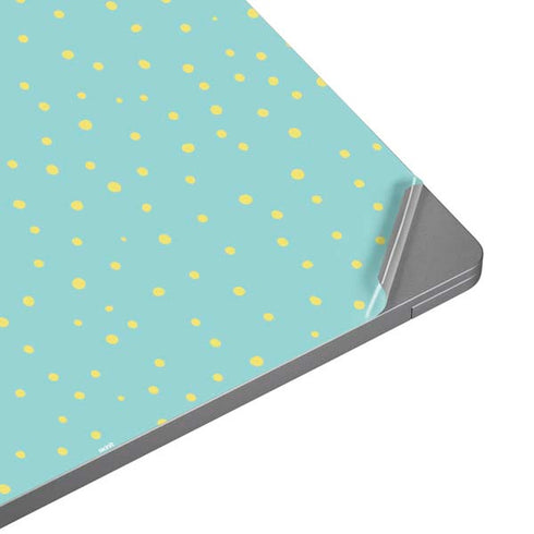 Teal and Yellow Polka Dots Universal Laptop 16.6in (13.4 x 9.7in) Skin
